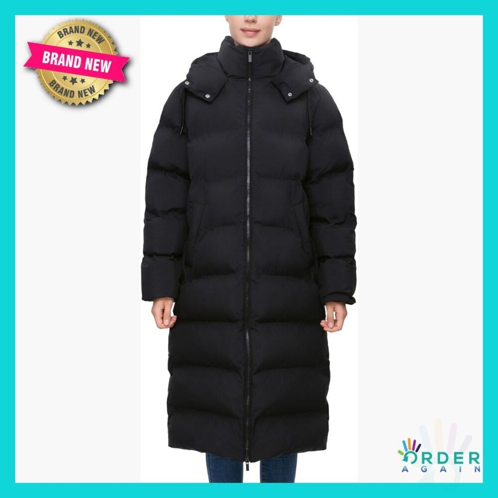 Knee-Length Puffer Coat Water-Resistant Seamless Modern Minimal Winter Parka